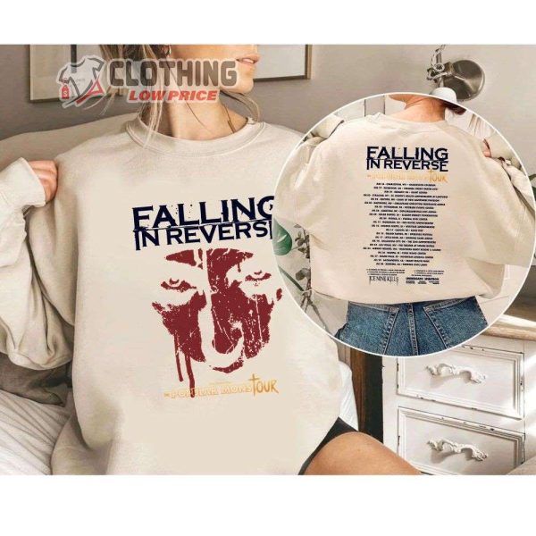 Falling In Reverse The Popular Mons Tour Dates 2023 Merch, Falling In Reverse Rock Band Fan T-Shirt