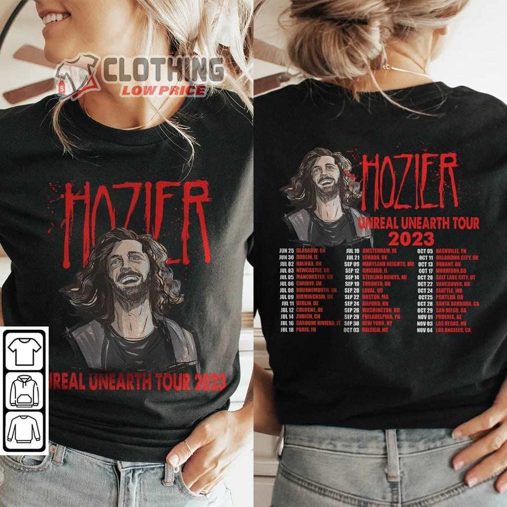 Hozier Unreal Unearth Tour Dates 2023 Merch, Hozier Music Concert 2023 Shirt Unreal Unearth Tour 2023 Setlist T-Shirt