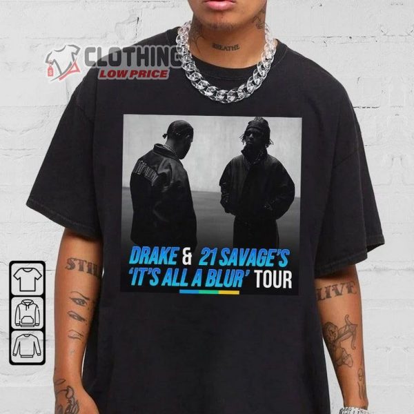 It’s All A Blur Tour 2023 Drake Merch, Vintage Drake And 21 Savage Sweatshirt, Drake Tour Unisex Hoodie