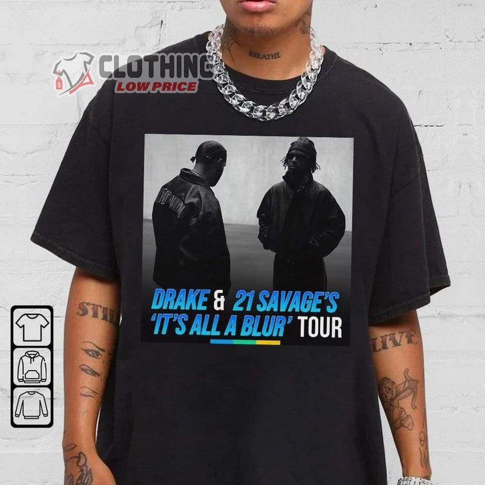 It's All A Blur Tour 2023 Drake Merch, Vintage Drake And 21 Savage Sweatshirt, Drake Tour Unisex Hoodie