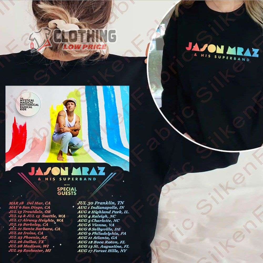 Jason Mraz & His Supper Band Tour Dates 2023 Merch, Jason Mraz Tour 2023 Shirt, Jason Mraz & His Supper Band Tour T-Shirt