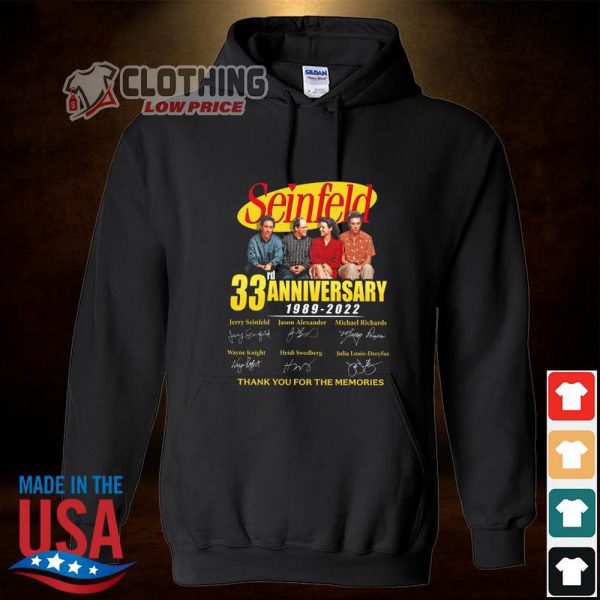 Jerry Seinfeld Tour 2023 Shirt, Official Seinfeld 33rd Anniversary 1989-2022 Thank You For The Memories Signatures Shirt Hoodied, Jerry Seinfeld Jew Joke Shirt