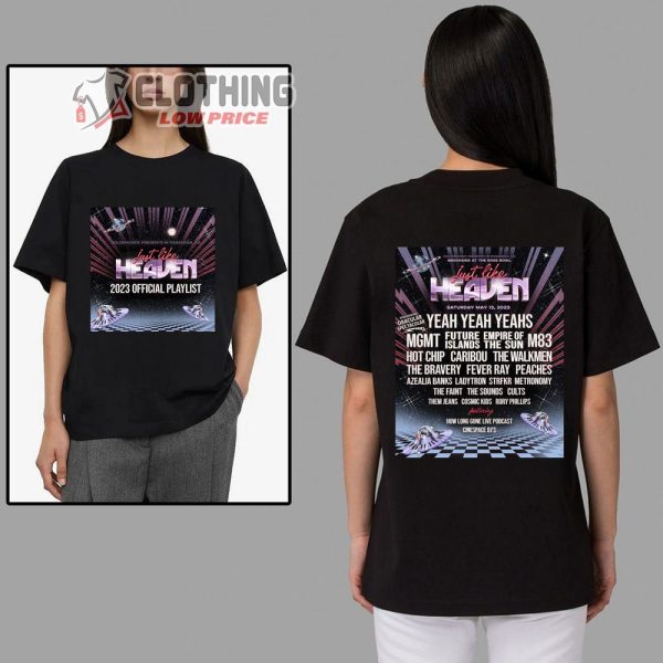 Just Like Heaven 2023 Official Playlist Merch, Just Like Heaven World Tour 2023 Tickets T-Shirt