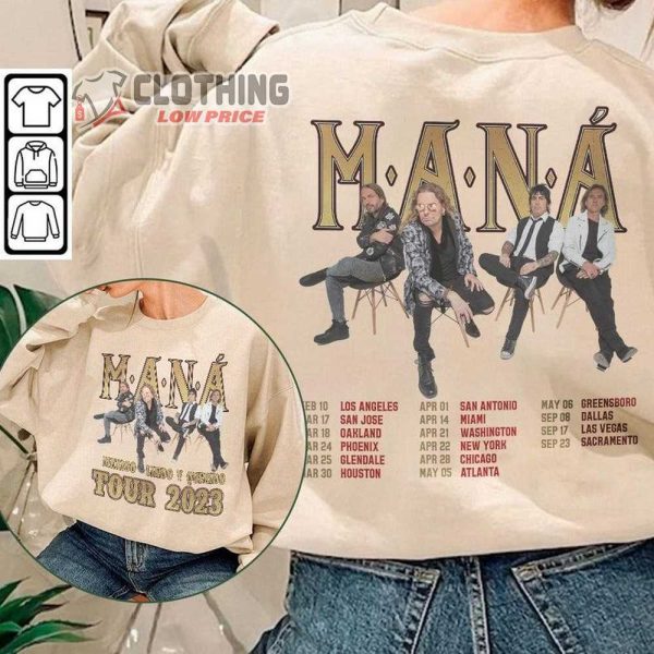 Mana Concert Music 2023 Merch, Mana Tour 2023 Sweatshirt, Man� M�xico Lindo Y Querido Tour Vintage Retro Graphic Tee Unisex Hoodie