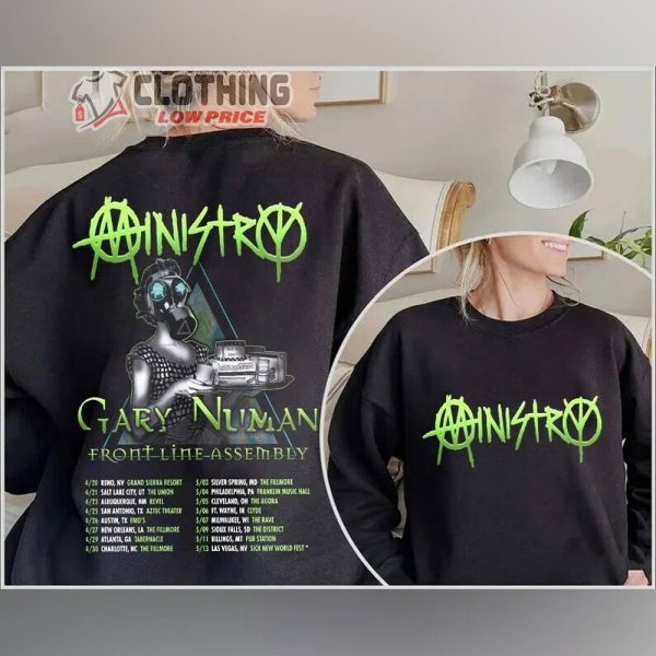 Ministry Gary Numan Front Line Assembly Tour 2023 Merch, Ministry Tour Dates 2023 T-Shirt