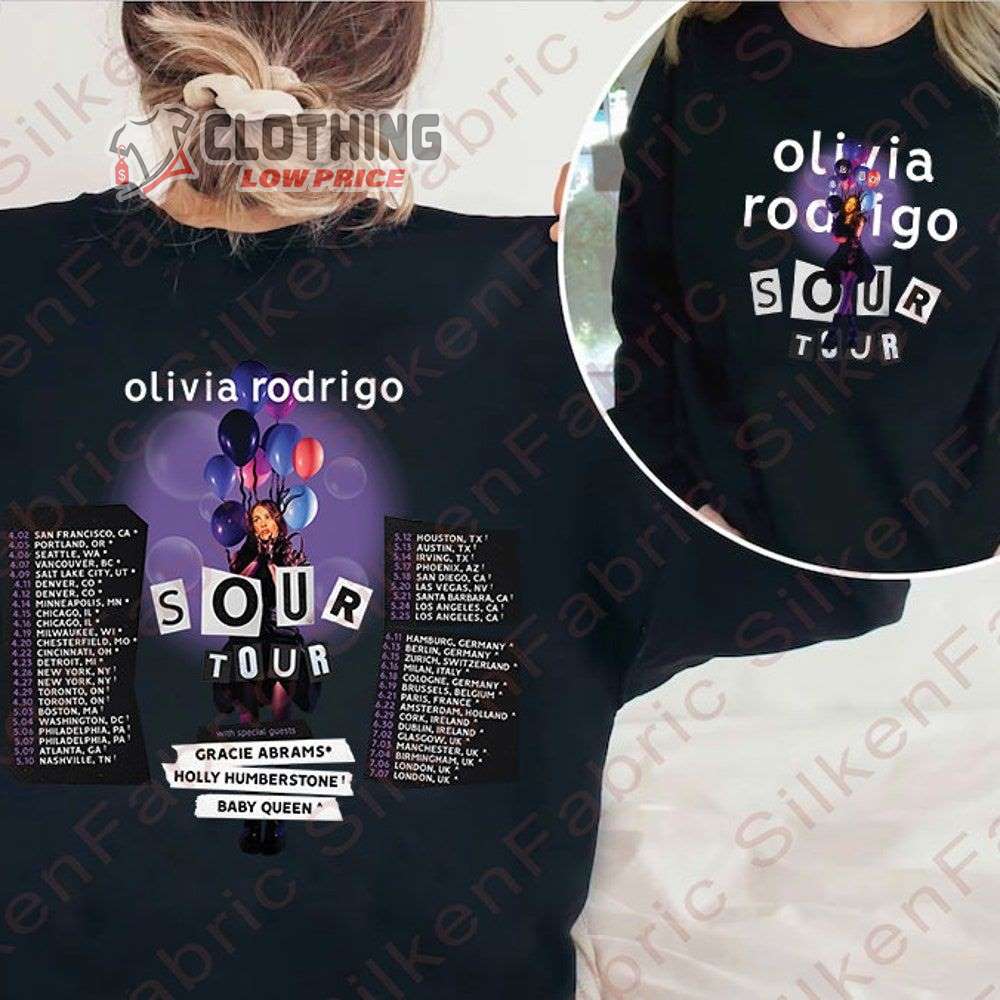 Olivia Rodrigo Sour Tour Dates 2023 Merch, Olivia Rodrigo Tour Shirt