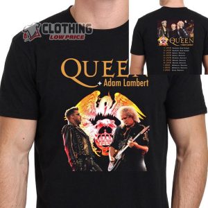 Queen + Adam Lambert Tour Setlists Shirt, Queen + Adam Lambert The Rhapsody Tour Merch, Tee, T-Shirt