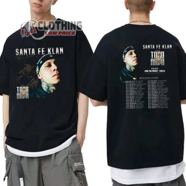 Santa Fe Klan 2023 Concert Merch, Todo Y Nada Tour 2023 Shirt Santa Fe Klan World Tour 2023 Setlist T-Shirt