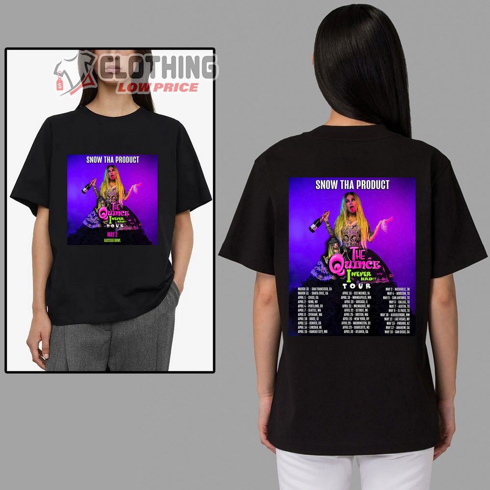 Snow Tha Product The Quince I never Had Tour 2023 Merch, Snow Tha Product World Tour 2023 Setlist T-Shirt