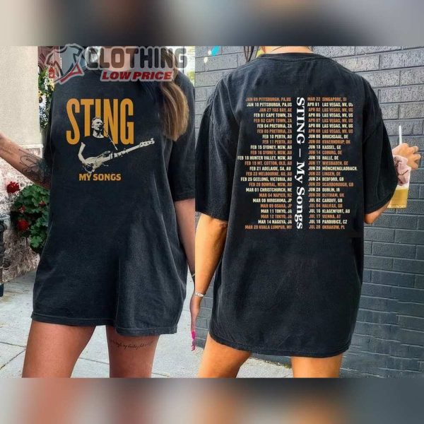 Sting My Songs World Tour 2023 Merch, Sting Tour 2023 Shirt, Sting Concert Tour 2023 T-Shirt, Sting T-Shirt, 2023 Music Tour Shirt