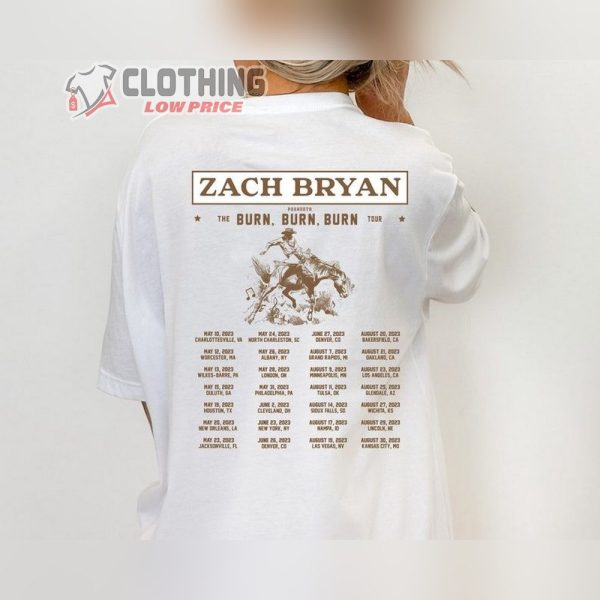 The Burn Burn Burn Tour 2023 Zach Bryan Shirt, Zach Bryan Concert Shirt, Zach Bryan Country Music Shirt, Zach Bryan 2023 Unisex T-Shirt