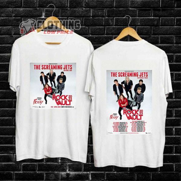 The Sreaming Jets National Tour 2023 Merch, The Rock Vault 2023 ShirtThe Sreaming Jets Tour 2023 With Special Guest Pricey T-Shirt