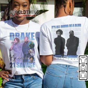 Vintage 90S Drake Retro Graphic Tee Drake Rap Tour Unisex Doubled Sided Hoodie Drake Its All A Blur Tour 2023 Shirt 21 Savage Vintage Sweatshirt1