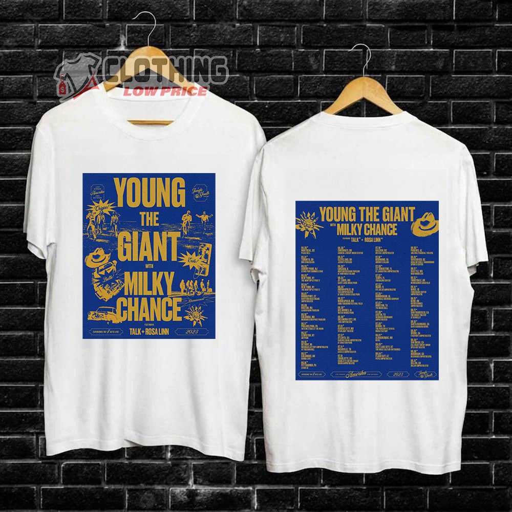 Young The Giant Milky Chance World Tour 2023 Merch, Young The Giant With Milky Chance Tour 2023 Setlist T-Shirt