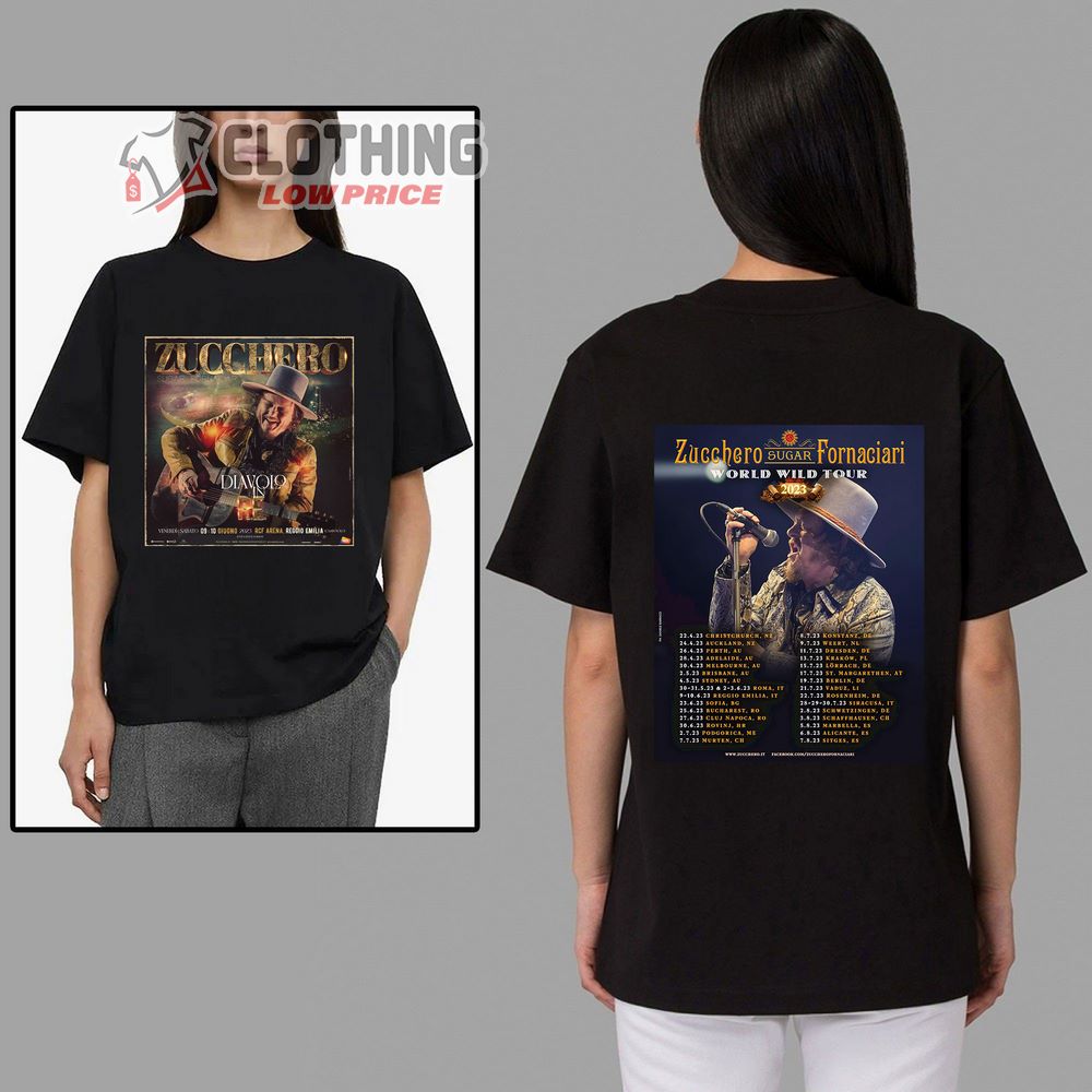 Zucchero Includes Sofia In His World Wide Tour In 2023 Merch, Zucchero World Tour 2023 Tickets T-Shirt