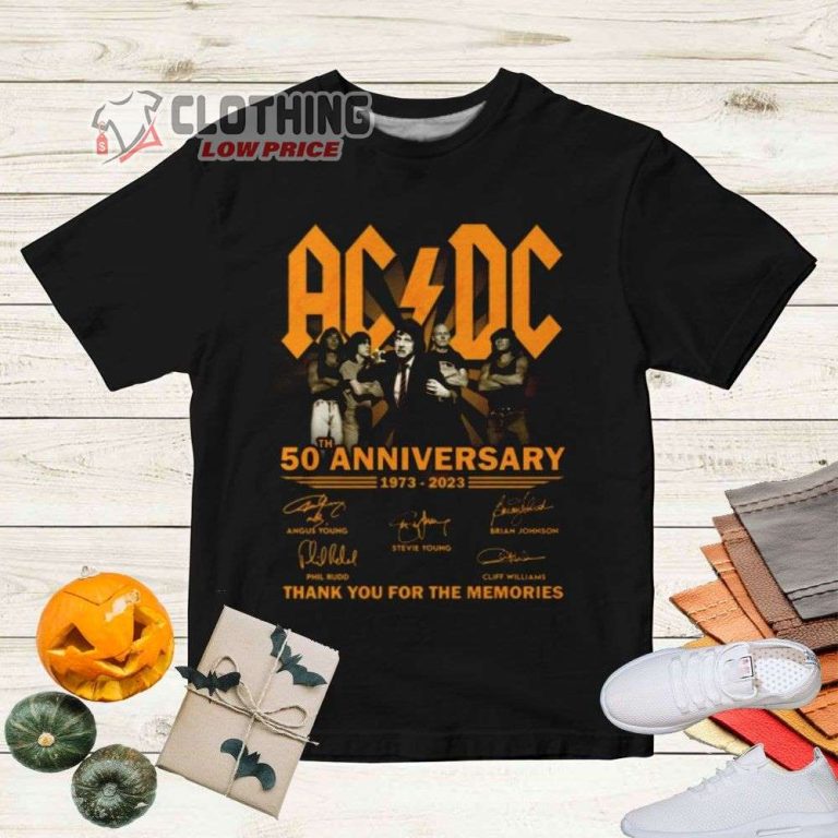 ACDC 50Th Anniversary 1973-2023 Thank You For The Memories Merch, ACDC ...