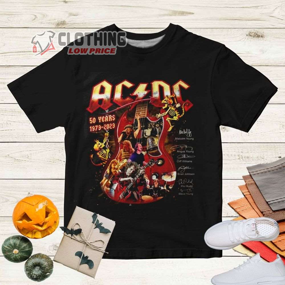 ACDC Band World Tour 2023 Merch, ACDC 50Th Anniversary 1973-2023 Thank ...