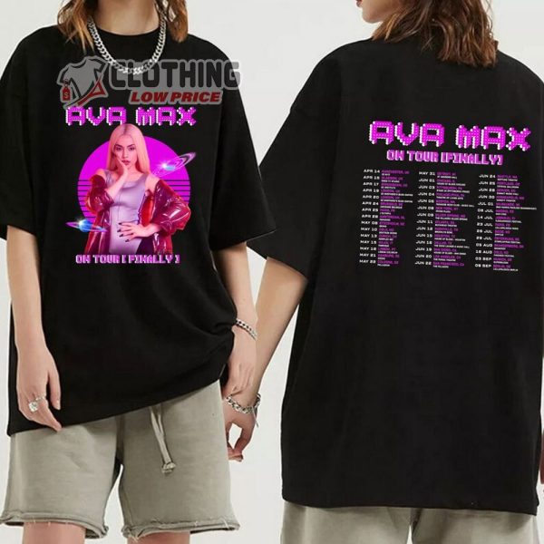 Ava Max 2023 On Tour Finally Setlist Merch, Ava Max Diamonds And Dancefloors 2023 Tour Shirt, Ava Max World Tour  2023 Setlist T-Shirt