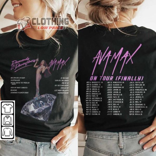 Ava Max Diamonds And Dancefloors Tour Finally Merch, Ava Max 2023 Concert Shirt, Ava Max On Tour Finally T-Shirt
