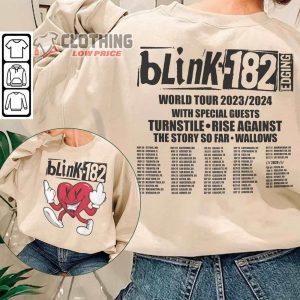 Blink 182 Tour 2023 Concert Merch Blink 182 Music World Tour 2023 2024 With Special Guests T Shirt 2