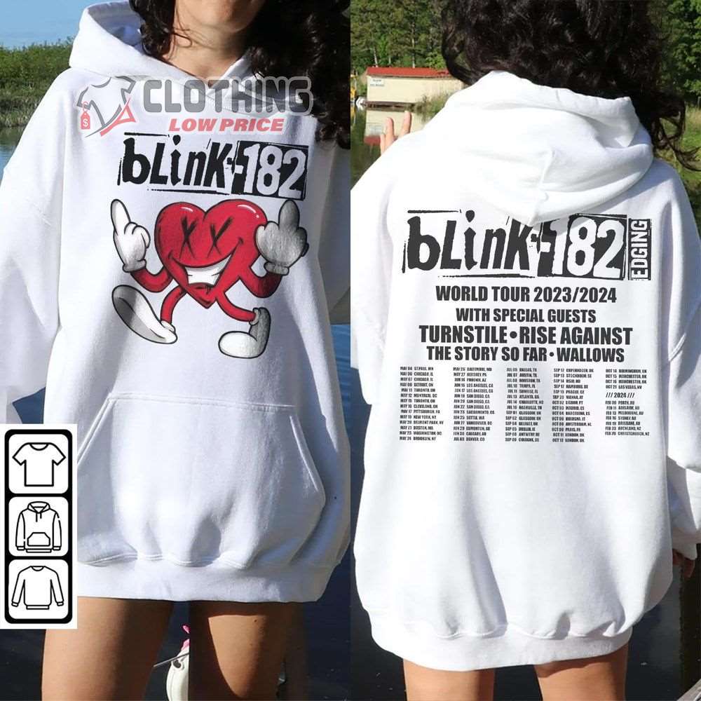 Blink-182 Tour 2023 Concert Merch, Blink-182 Music World Tour 2023-2024 With Special Guests T-Shirt