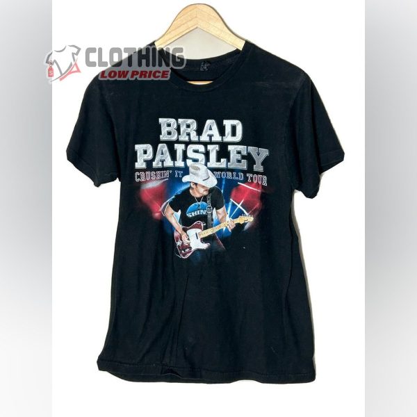 Brad Paisley Tour 2023 Shirt, Brad Paisley Tour 2022 Atindedek Shirt, Brad Paisley Shirt Black Short Sleeve Crew Neck Country Music Concert Shirt