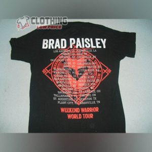 Brad Paisley Tour 2023 Shirt Brad Paisley Weekend Warrior World Tour Concert Black T Shirt Brad Paisley New Song Merch 2