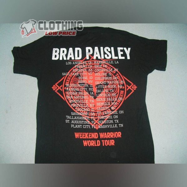 Brad Paisley Tour 2023 Shirt, Brad Paisley Weekend Warrior World Tour Concert Black T Shirt, Brad Paisley New Song Merch