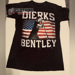Dierks Bentley 2023 Tour T- Shirt, Dierks Bentley Patriotic Flag Tour T-shirt, Dierks Bentley Gravel And Gold Merch
