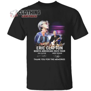Eric Clapton North American 2023 Tour Merch, Eric Clapton Tour 2023 Thank You For The Memories Signatures T-Shirt