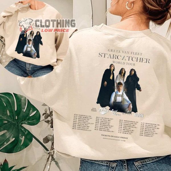 Greta Van Fleet Starcatcher World Tour 2023 Merch, Greta Van Fleet Tour 2023 With Special Guests Shirt, Greta Van Fleet Band Tour Concert 2023 T-Shirt