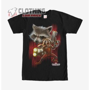 Guardians of the Galaxy Rocket Raccoon Big Guns Fight T-Shirt, Rocket Marvel Merch