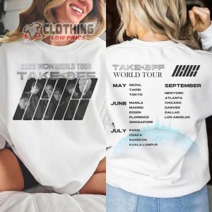 Ikon Kpop Tee Shirt Take Off Tour Vintage Sweatshirt Ikon Unisex Gifts Fan Hoodie1