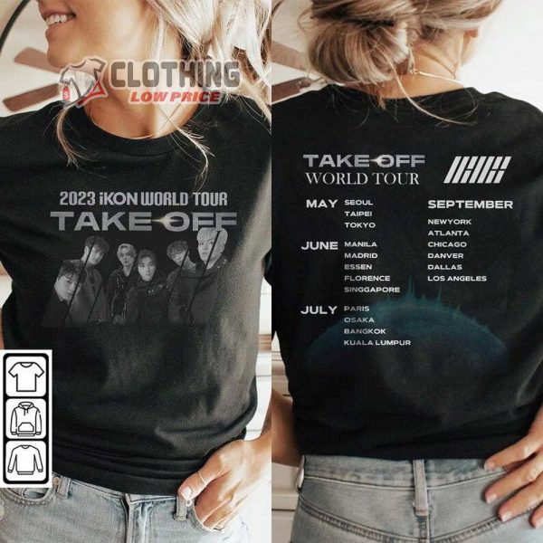 Ikon Kpop Tee Shirt, Take Off Tour Vintage Sweatshirt, Ikon Unisex Gifts Fan Hoodie