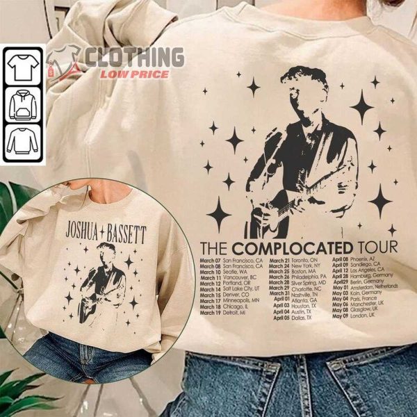 Joshua Bassett Live Concert Merch, The Complicated Tour 2023 Concert Sweatshirt, Joshua Bassett Tour Tee Shirt