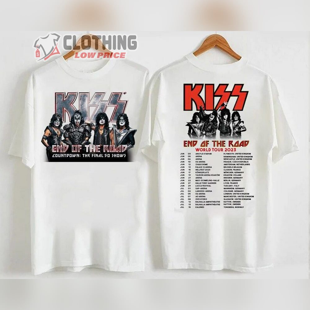 Kiss Rock Band 2023 Tour Merch, End Of The Road Tour Kiss Band Shirt -  ClothingLowPrice