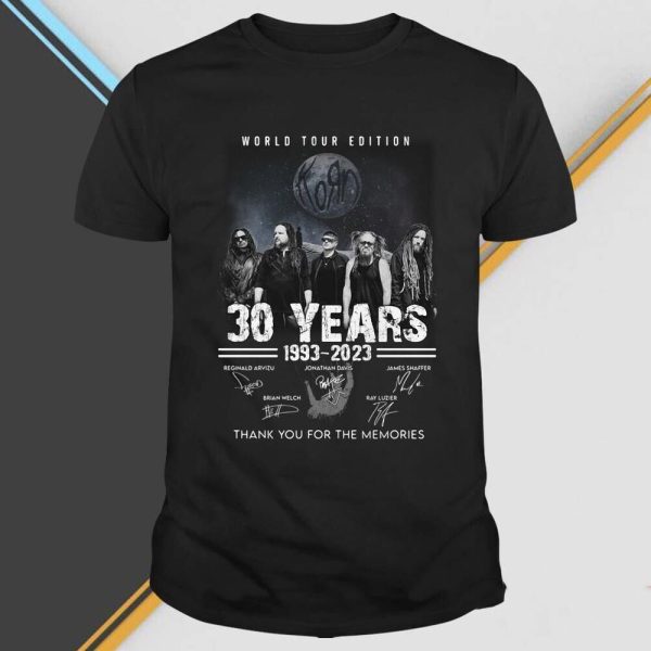 Korn Shirt World Tour 2023 Merch, Korn Edition 30 Years 1993-2023 Thank You For The Memories T-Shirt
