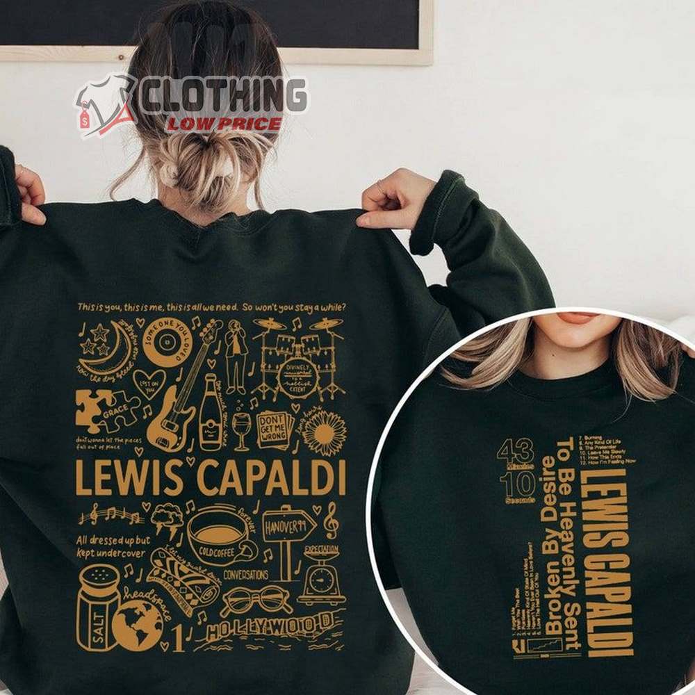 Lewis Capaldi Tour 2023 Merch, Lewis Capaldi Music Tour Shirt, Capaldi Album Tracklist Sweatshirt