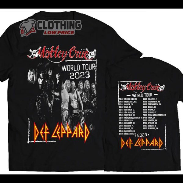 Motley Crue Def Leppard – World Tour 2023 Merch, Motley Crue World Tour Shirt, Def Leppard Tour 2023 Tickets T-Shirt