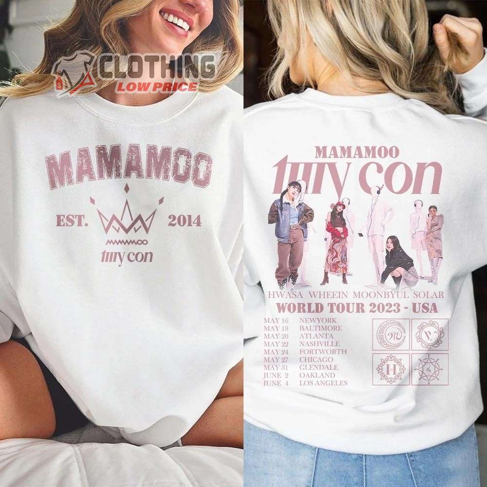Mamamoo My Con World Tour 2023 USA Merch, Mamamoo Kpop World Tour 2023 USA Shirt, Mamamoo World Tour 2023 Tickets T-Shirt