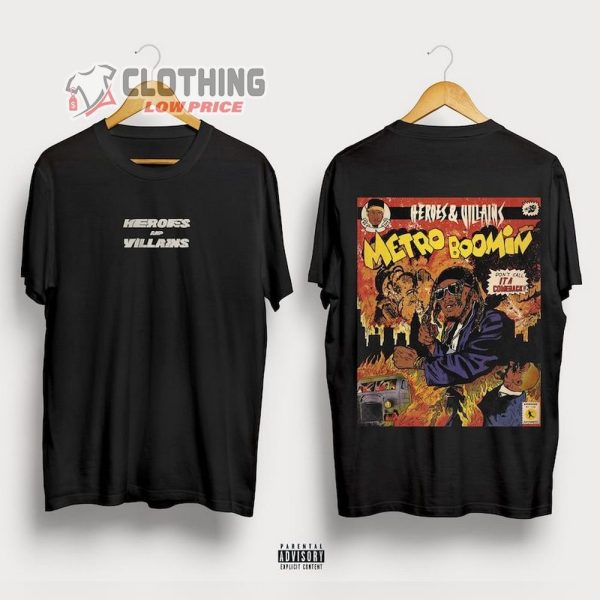 Metro Boomin New Song Merch, Heroes And Villains Comic Shirt, Metro Boomin Graphic Tee