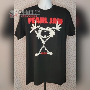 Pearl Jam Stickman Band Tee Shirt, Pearl Jam Music Concert Merch