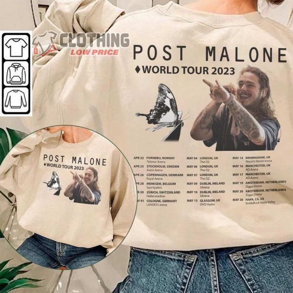 Post Malone Tour 2023 Shirt, Twelve Carat Tour 2023 Sweatshirt Hoodie