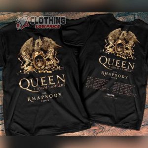 Queen And Adam Lambert The Rhapsody US 2023 Tour Dates Shirt, Queen Adam Lambert Tour 2023 Merch