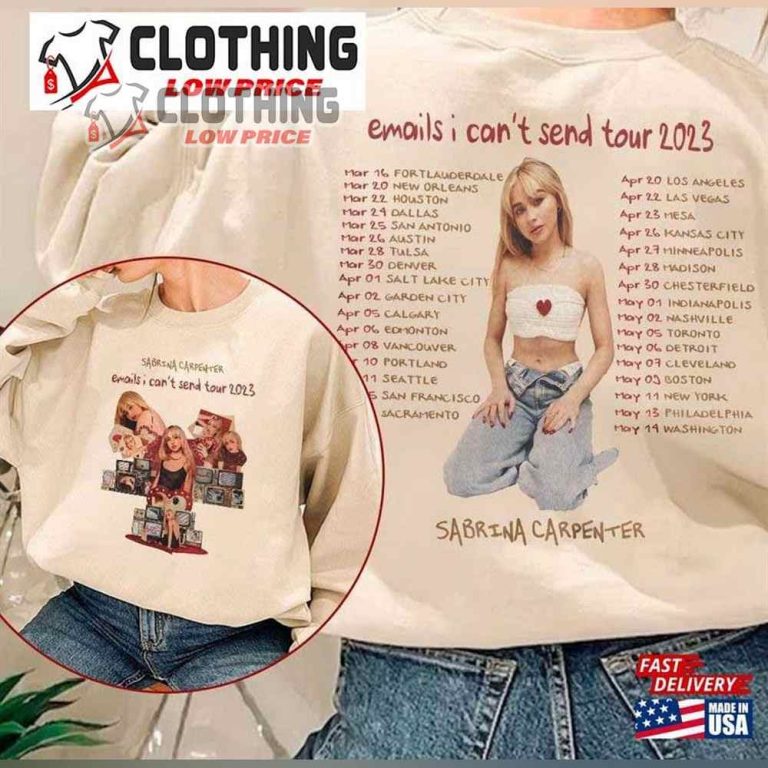 Sabrina Carpenter Tour 2023 T- Shirt, Sabrina Carpenter Emails I Can't ...