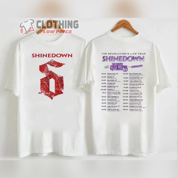 Shinedown Band The Revolutions Live Tour Shirt, Shinedown Band Tour 2023 T-Shirt, Shinedown Rock Music Concert Merch