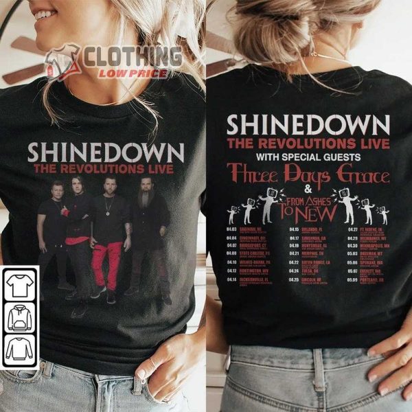 Shinedown Music Concert Tour Shirt, The Revolutions Live 2023 Shinedown Sweatshirt, Shinedown Concert Tour 2023 Merch