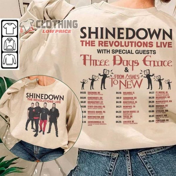 Shinedown Music Concert Tour Shirt, The Revolutions Live 2023 Shinedown Sweatshirt, Shinedown Concert Tour 2023 Merch