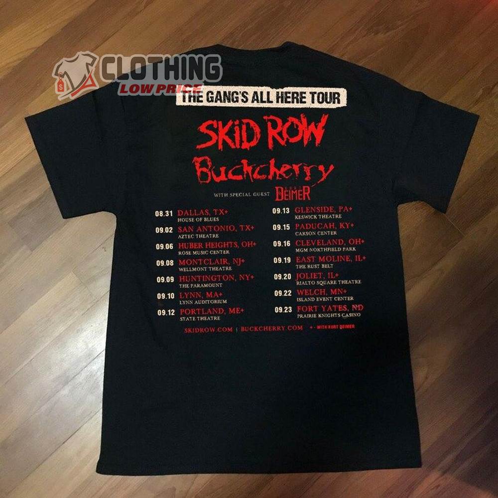 Skid Row Buckcherry The Gang's All Here Us Spring Tour 2023 Shirt, Skid ...