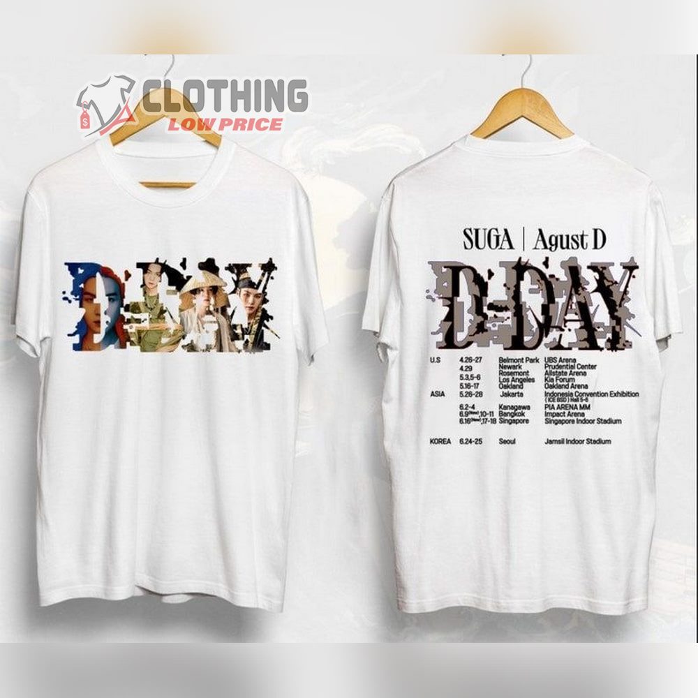 Suga On Tour 2023 Shirt, D-Day Album Shirt, Agust D World Tour T
